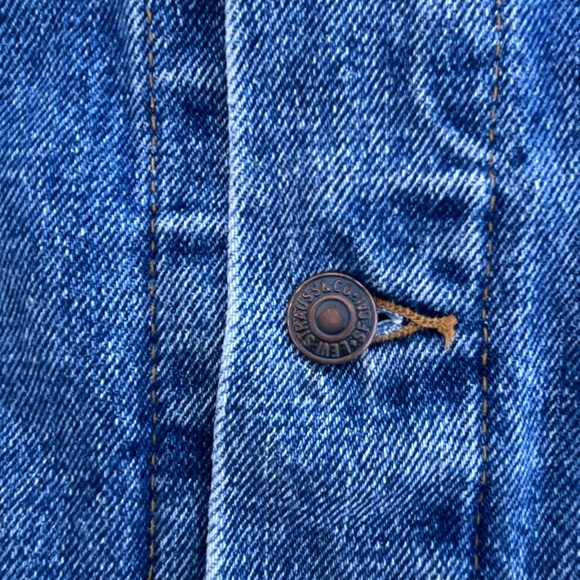 Vintage Levi’s 70507 Blue Denim Trucker Jacket 90s Copper Buttons Batwing Tag XL - Picture 5 of 9